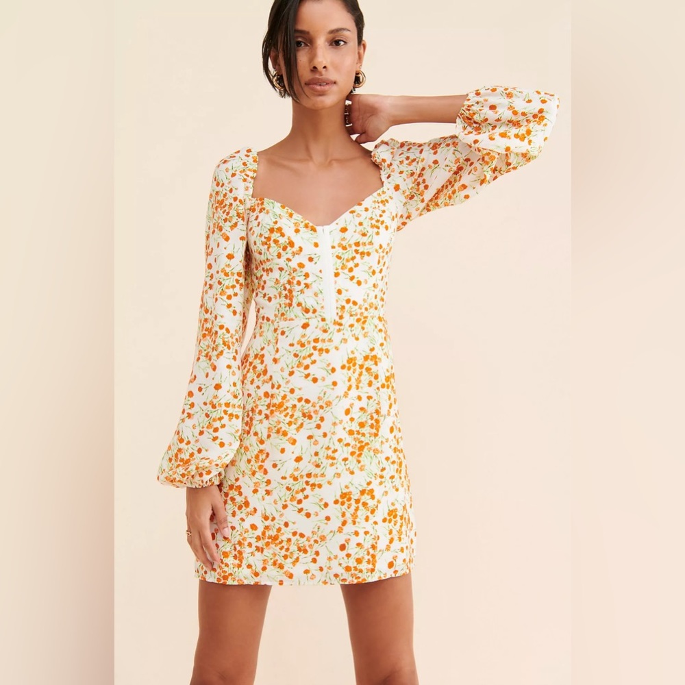 NWOT The East Order pink floral long sleeve mini dress size Small